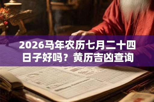 2026马年农历七月二十四日子好吗？黄历吉凶查询