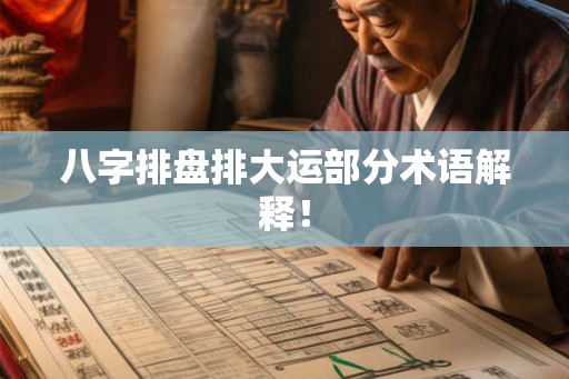 八字排盘排大运部分术语解释！