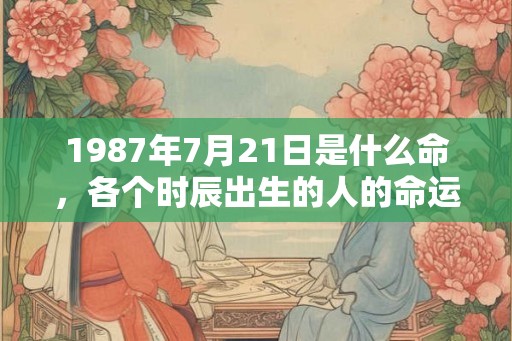 1987年7月21日是什么命，各个时辰出生的人的命运