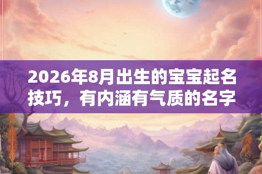 2026年8月出生的宝宝起名技巧，有内涵有气质的名字