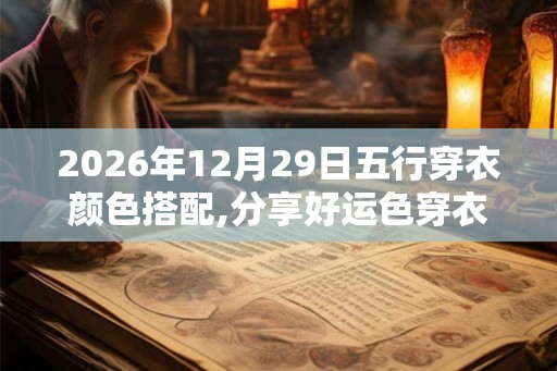 2026年12月29日五行穿衣颜色搭配,分享好运色穿衣搭配