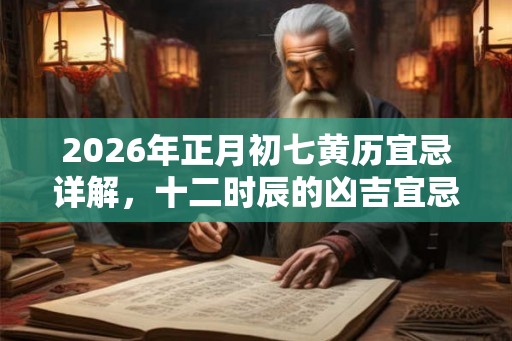 2026年正月初七黄历宜忌详解，十二时辰的凶吉宜忌