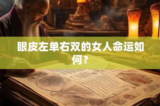 眼皮左单右双的女人命运如何? 眼皮左单右双的女人命运如何?