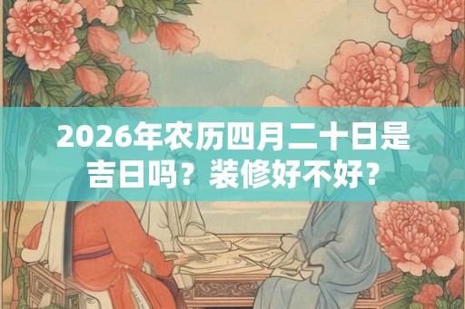 2026年农历四月二十日是吉日吗?装修好不好? 2026年农历四月二十日是吉日吗?装修好不好?