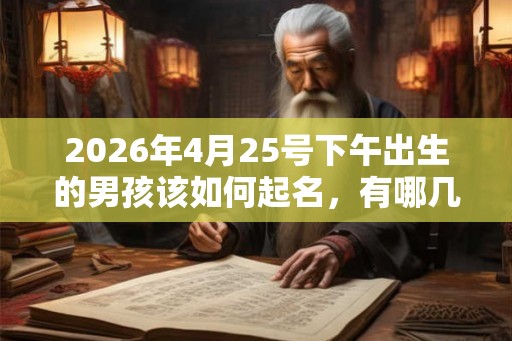 2026年4月25号下午出生的男孩该如何起名，有哪几种方法？
