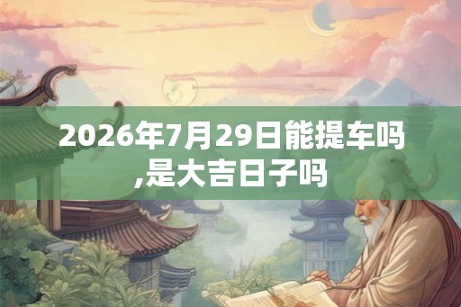 2026年7月29日能提车吗,是大吉日子吗