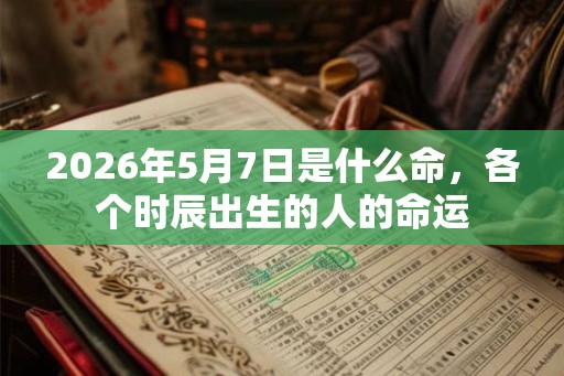 2026年5月7日是什么命，各个时辰出生的人的命运