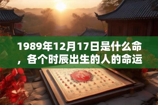 1989年12月17日是什么命，各个时辰出生的人的命运