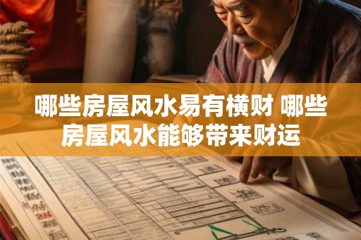 哪些房屋风水易有横财 哪些房屋风水能够带来财运 哪些房屋风水易有横财 哪些房屋风水能够带来财运