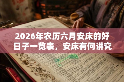 2026年农历六月安床的好日子一览表，安床有何讲究？