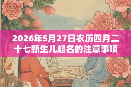 2026年5月27日农历四月二十七新生儿起名的注意事项