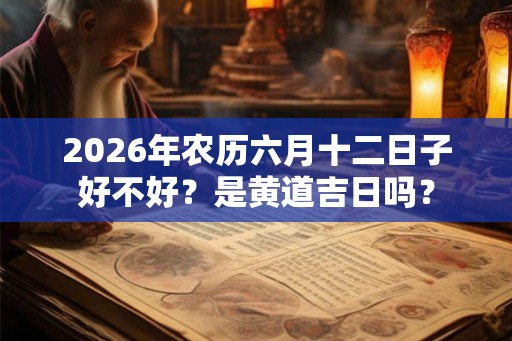 2026年农历六月十二日子好不好？是黄道吉日吗？