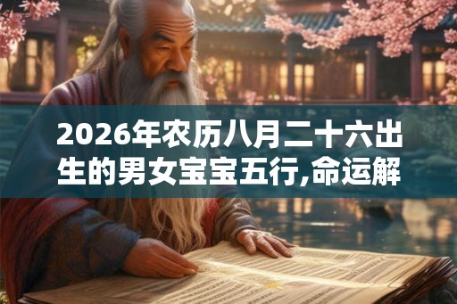 2026年农历八月二十六出生的男女宝宝五行,命运解析八字起名