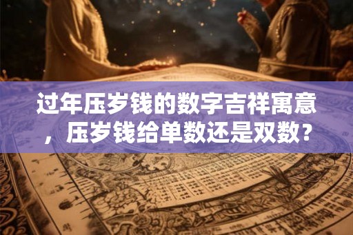 过年压岁钱的数字吉祥寓意，压岁钱给单数还是双数？