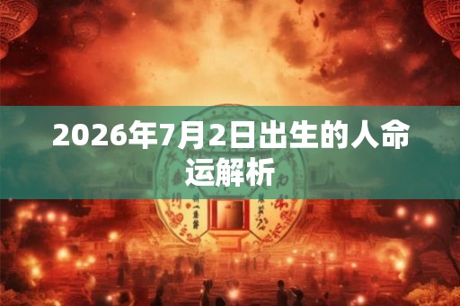 2026年7月2日出生的人命运解析