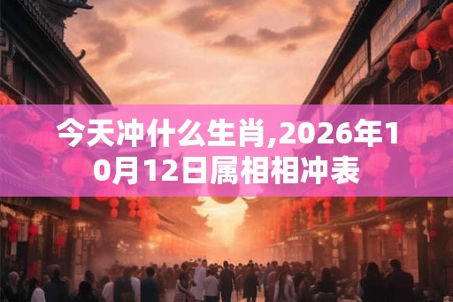 今天冲什么生肖,2026年10月12日属相相冲表