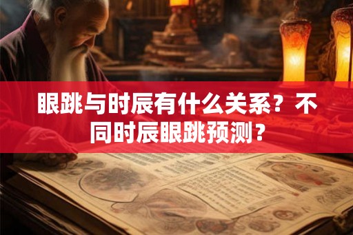 眼跳与时辰有什么关系？不同时辰眼跳预测？