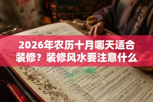 2026年农历十月哪天适合装修？装修风水要注意什么？