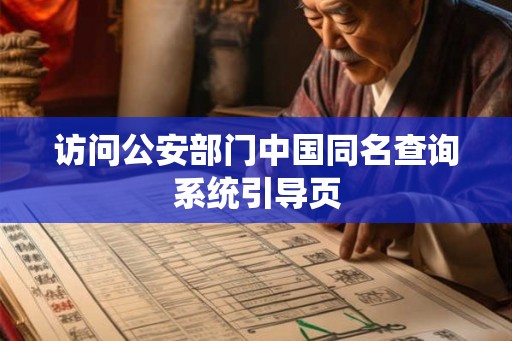 访问公安部门中国同名查询系统引导页