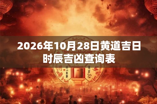 2026年10月28日黄道吉日时辰吉凶查询表