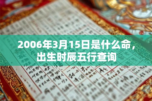 2006年3月15日是什么命，出生时辰五行查询