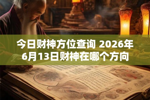 今日财神方位查询 2026年6月13日财神在哪个方向