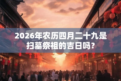 2026年农历四月二十九是扫墓祭祖的吉日吗？