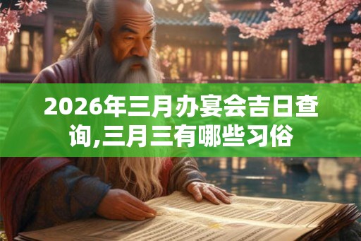 2026年三月办宴会吉日查询,三月三有哪些习俗