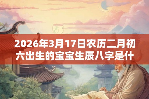 2026年3月17日农历二月初六出生的宝宝生辰八字是什么