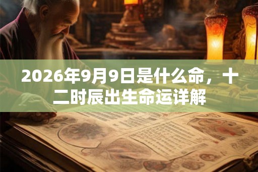 2026年9月9日是什么命，十二时辰出生命运详解