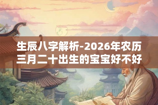生辰八字解析-2026年农历三月二十出生的宝宝好不好 生辰八字解析-2026年农历三月二十出生的宝宝好不好
