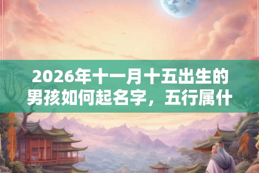 2026年十一月十五出生的男孩如何起名字，五行属什么