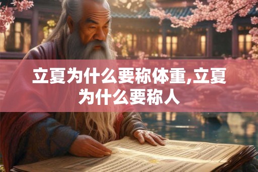 立夏为什么要称体重,立夏为什么要称人