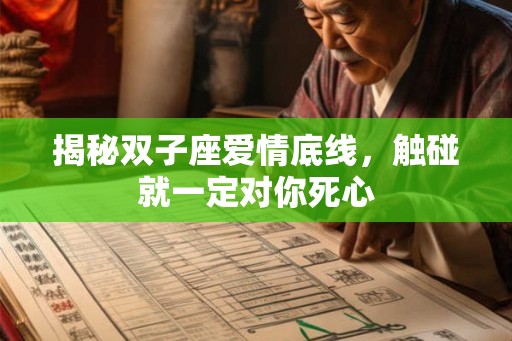 揭秘双子座爱情底线，触碰就一定对你死心