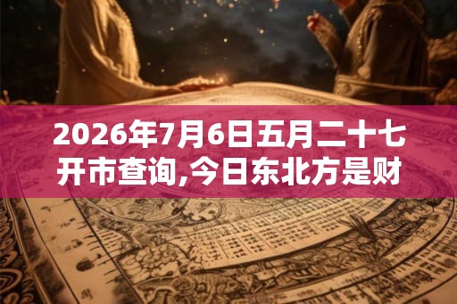 2026年7月6日五月二十七开市查询,今日东北方是财神方位 2026年7月6日五月二十七开市查询,今日东北方是财神方位