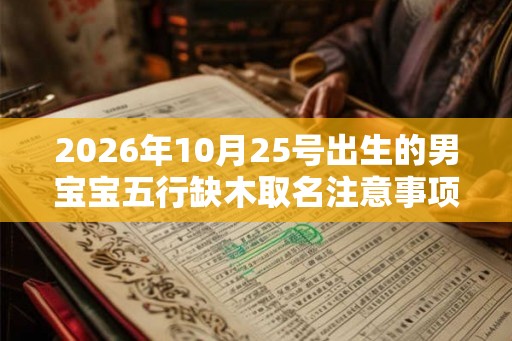 2026年10月25号出生的男宝宝五行缺木取名注意事项