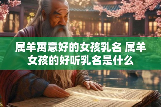 属羊寓意好的女孩乳名 属羊女孩的好听乳名是什么