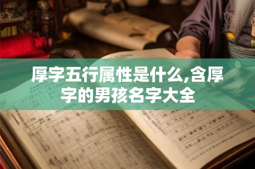 厚字五行属性是什么,含厚字的男孩名字大全