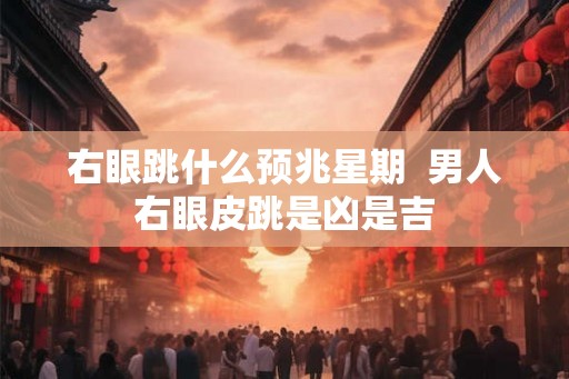 右眼跳什么预兆星期  男人右眼皮跳是凶是吉