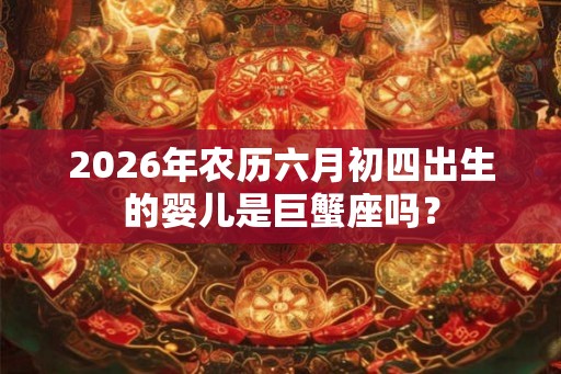 2026年农历六月初四出生的婴儿是巨蟹座吗？