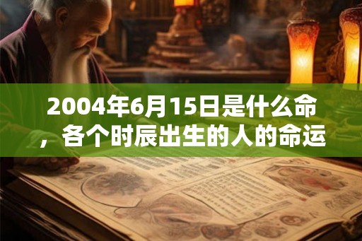 2004年6月15日是什么命,各个时辰出生的人的命运 2004年6月15日是什么命,各个时辰出生的人的命运
