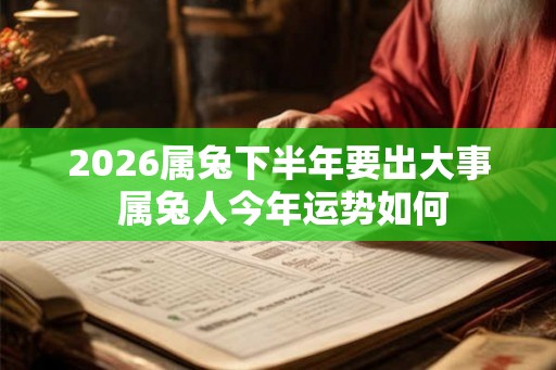2026属兔下半年要出大事 属兔人今年运势如何