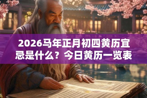2026马年正月初四黄历宜忌是什么？今日黄历一览表