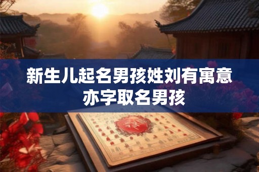 新生儿起名男孩姓刘有寓意  亦字取名男孩