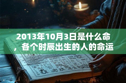 2013年10月3日是什么命，各个时辰出生的人的命运