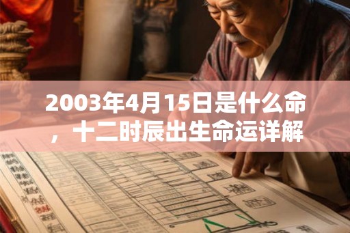 2003年4月15日是什么命，十二时辰出生命运详解