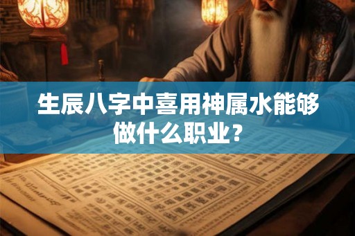 生辰八字中喜用神属水能够做什么职业？