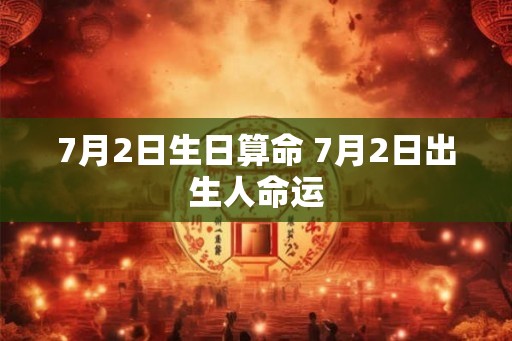 7月2日生日算命 7月2日出生人命运