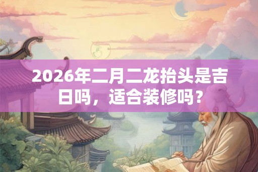 2026年二月二龙抬头是吉日吗，适合装修吗？