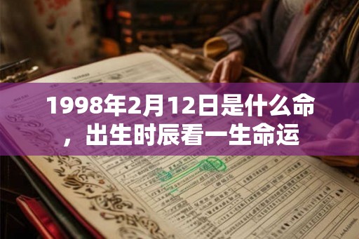 1998年2月12日是什么命，出生时辰看一生命运